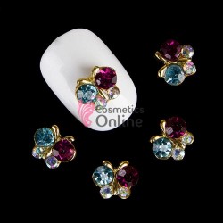 Decoratiuni 3D Metalice 126 Fluturasi Aurii cu Stras 